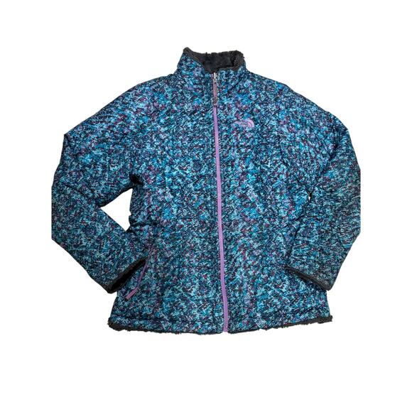 (XL) $115 The North Face Girls Reversible‎ Puffer Mossbud Swirl Fleece Jacket - Picture 1 of 6